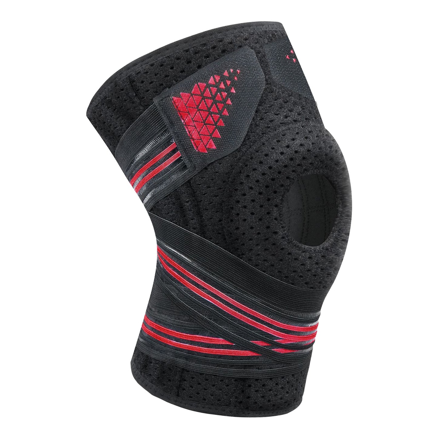 Aofit Knee Support Braces, Compression Sleeves With 3 Spring Side Stabilizers, Protective Foam Pad and Adjustable Straps, 1 Pair