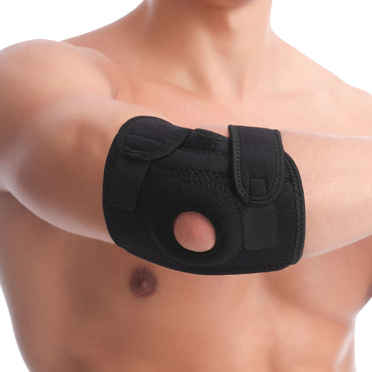 Aofit Compression Cushion Elbow Support Guard, Double Spring Stabilizing Strips for Maximum Support, 1 Black Unisex Elbow Brace