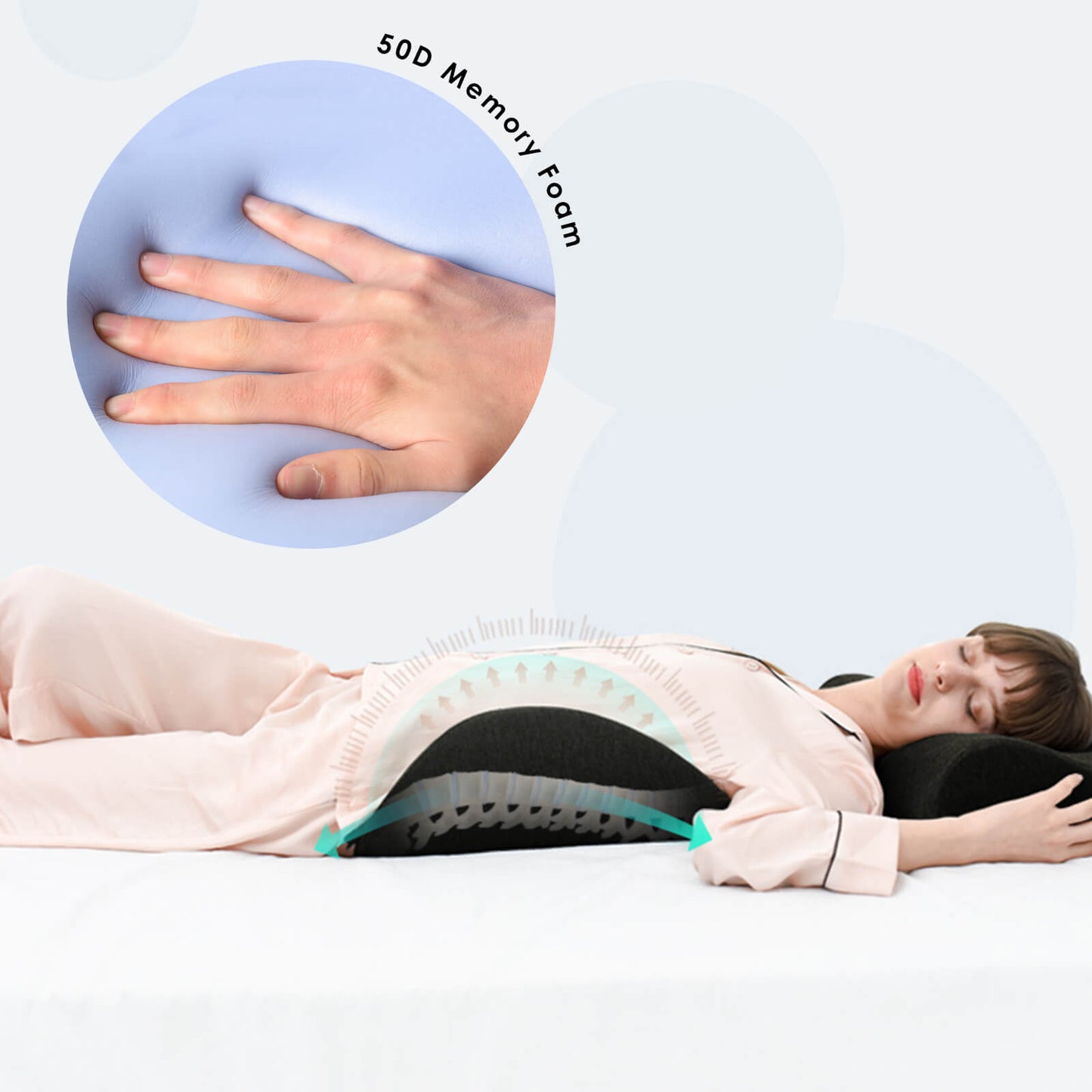 Aofit Memory Foam Lumbar Support Pillow for Sleeping