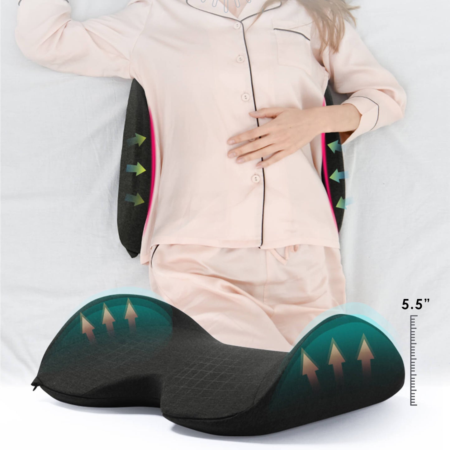 Aofit Memory Foam Lumbar Support Pillow for Sleeping