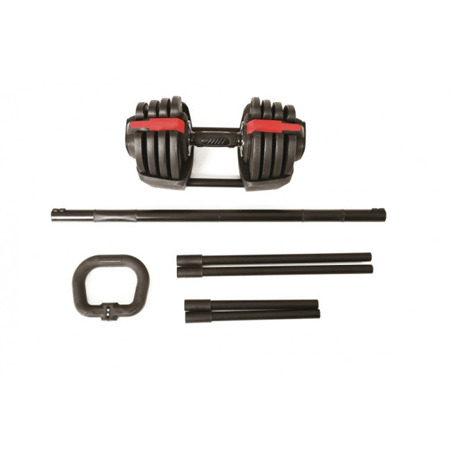 TOORX 3-in-1 Adjustable Dumbbell, Kettlebell & Barbell Set