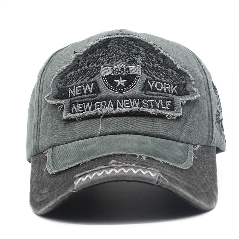 Fashion Washed Distressed Embroidery Baseball Cap Embroidery