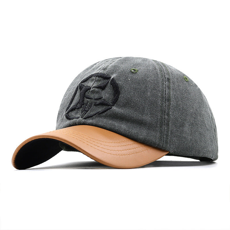 Washed Distressed Five Star Embroidered Baseball Cap