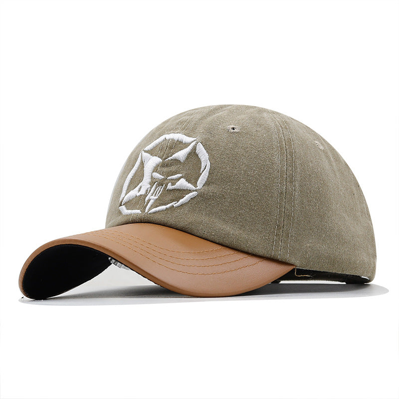 Washed Distressed Five Star Embroidered Baseball Cap