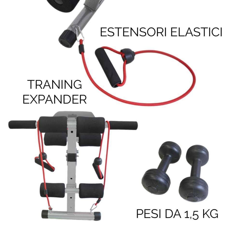 Multi-Function Sit-Up & Push-Up Bench with Resistance Bands