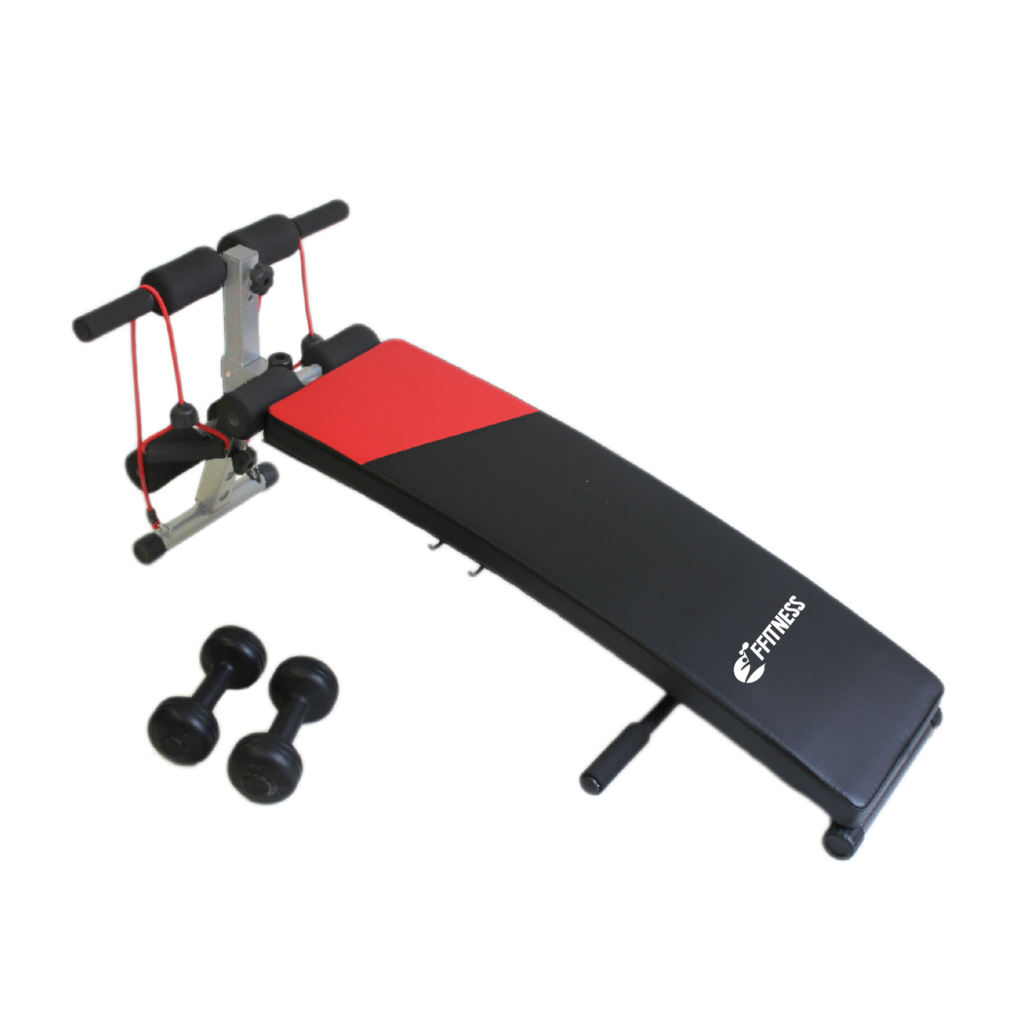Multi-Function Sit-Up & Push-Up Bench with Resistance Bands