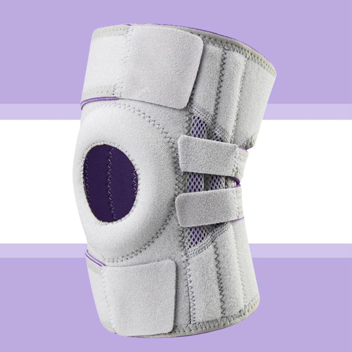 Aofit Premium Knee Support Brace With Protective Silicone Pad and 4 Spring Stabilizers, Adjustable Compression Straps
