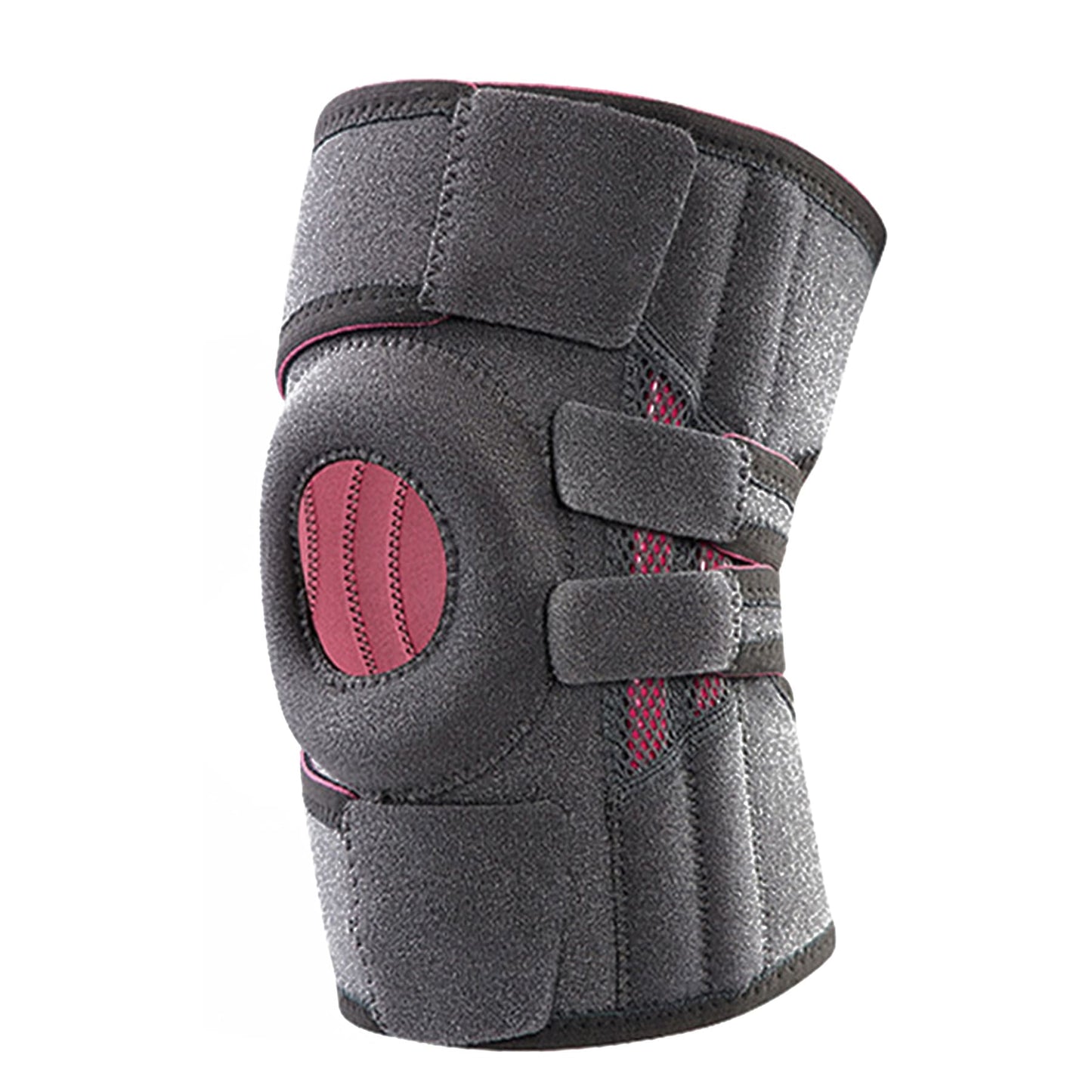 Aofit Premium Knee Support Brace With Protective Silicone Pad and 4 Spring Stabilizers, Adjustable Compression Straps