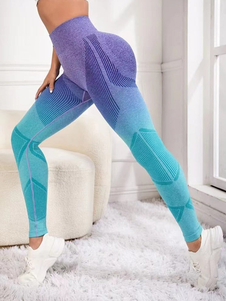 Lilac & Blue Gradient Leggings