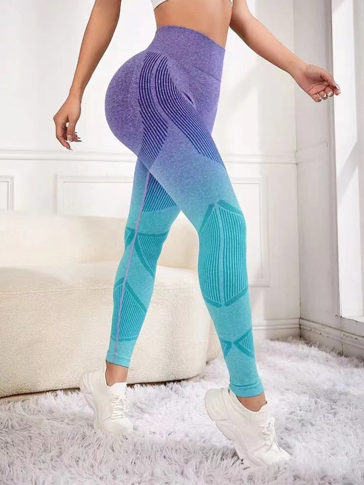 Lilac & Blue Gradient Leggings