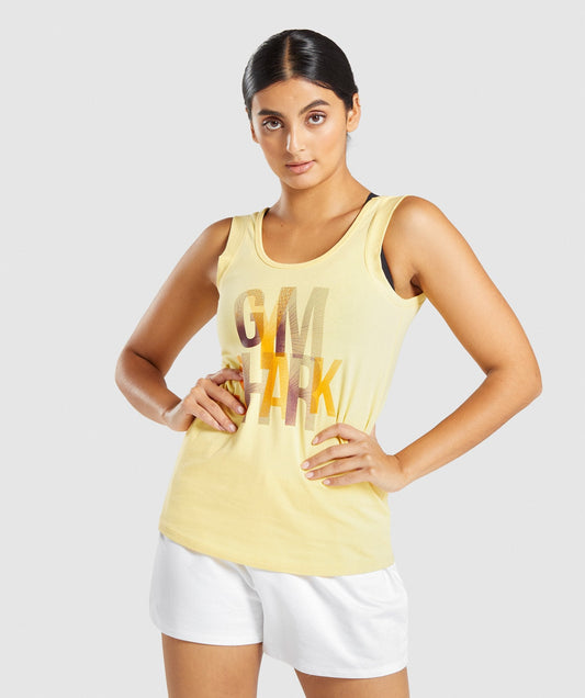 Gymshark Strobe Graphic Tank - Light Yellow
