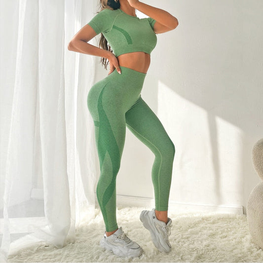 Woman's High Waist Seamless Yoga Set