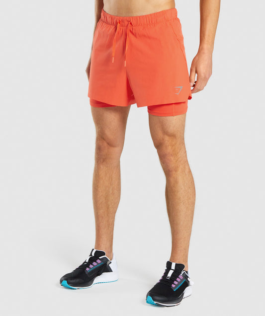 Gymshark Speed 5" 2 In 1 Shorts - Orange