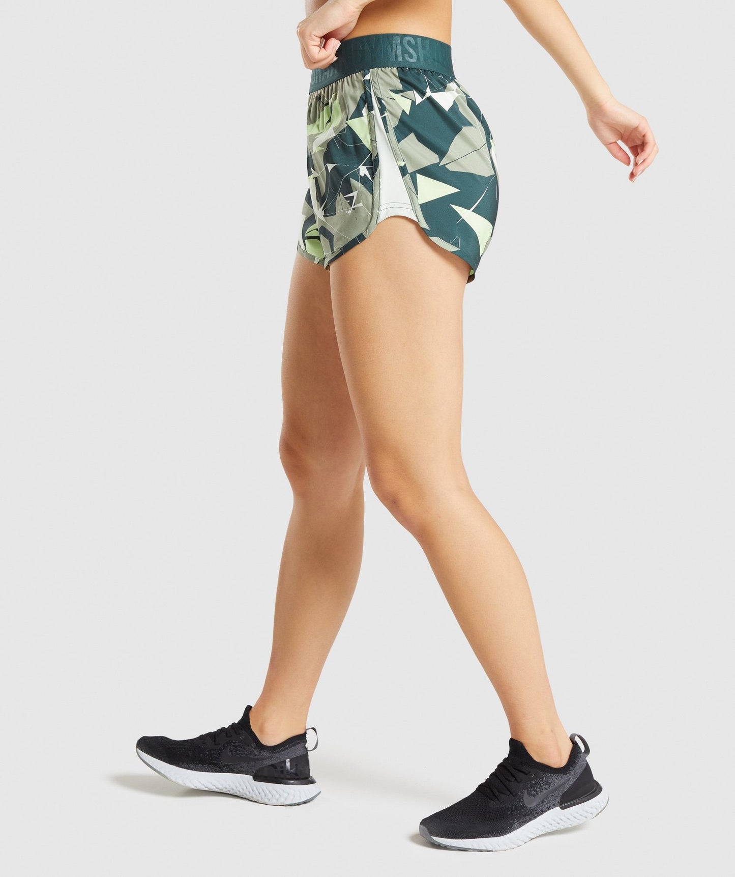 Gymshark Training Loose Fit Shorts - Light Green Print