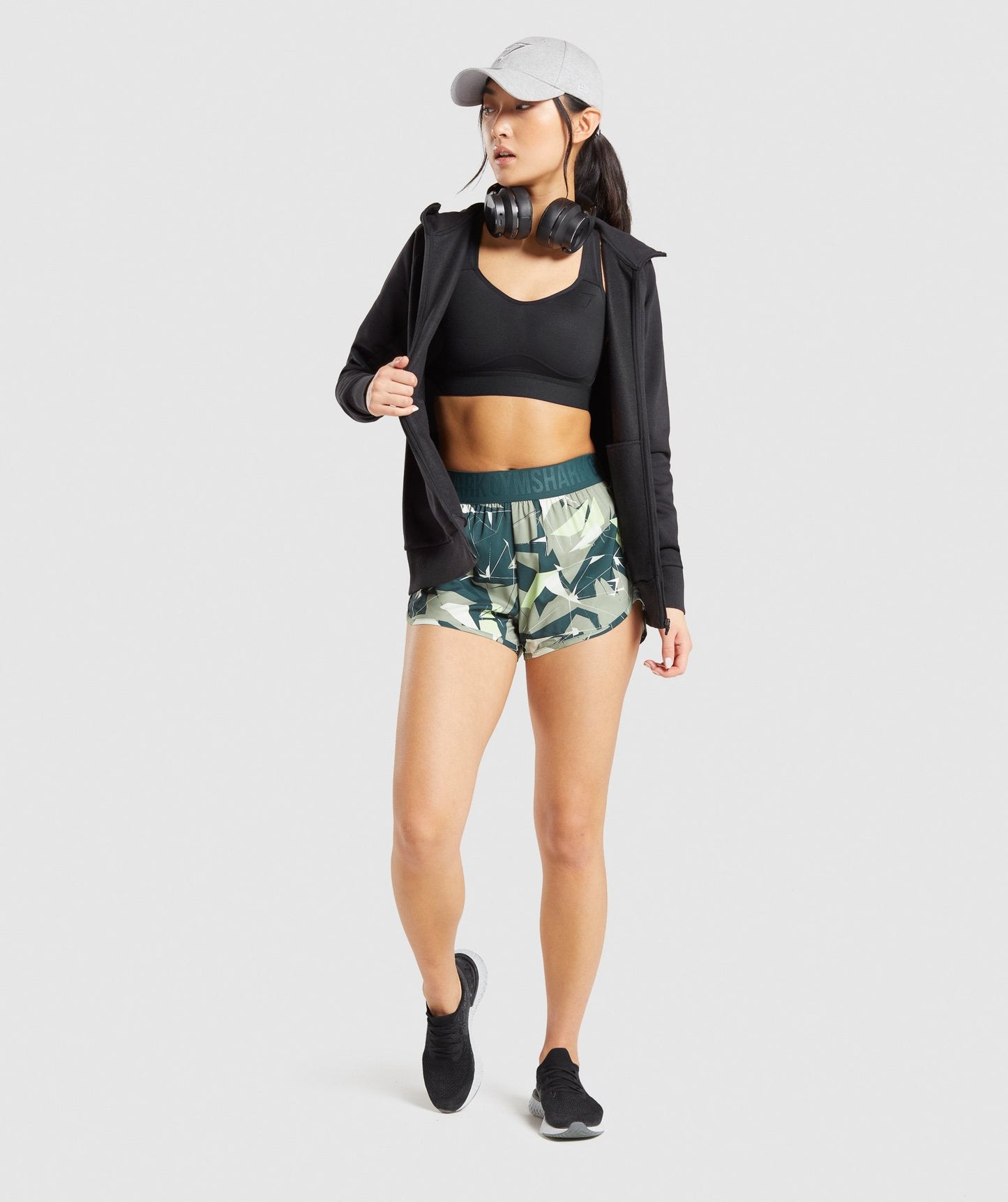 Gymshark Training Loose Fit Shorts - Light Green Print