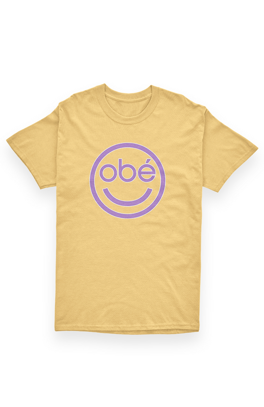 obé smiley tee, yellow