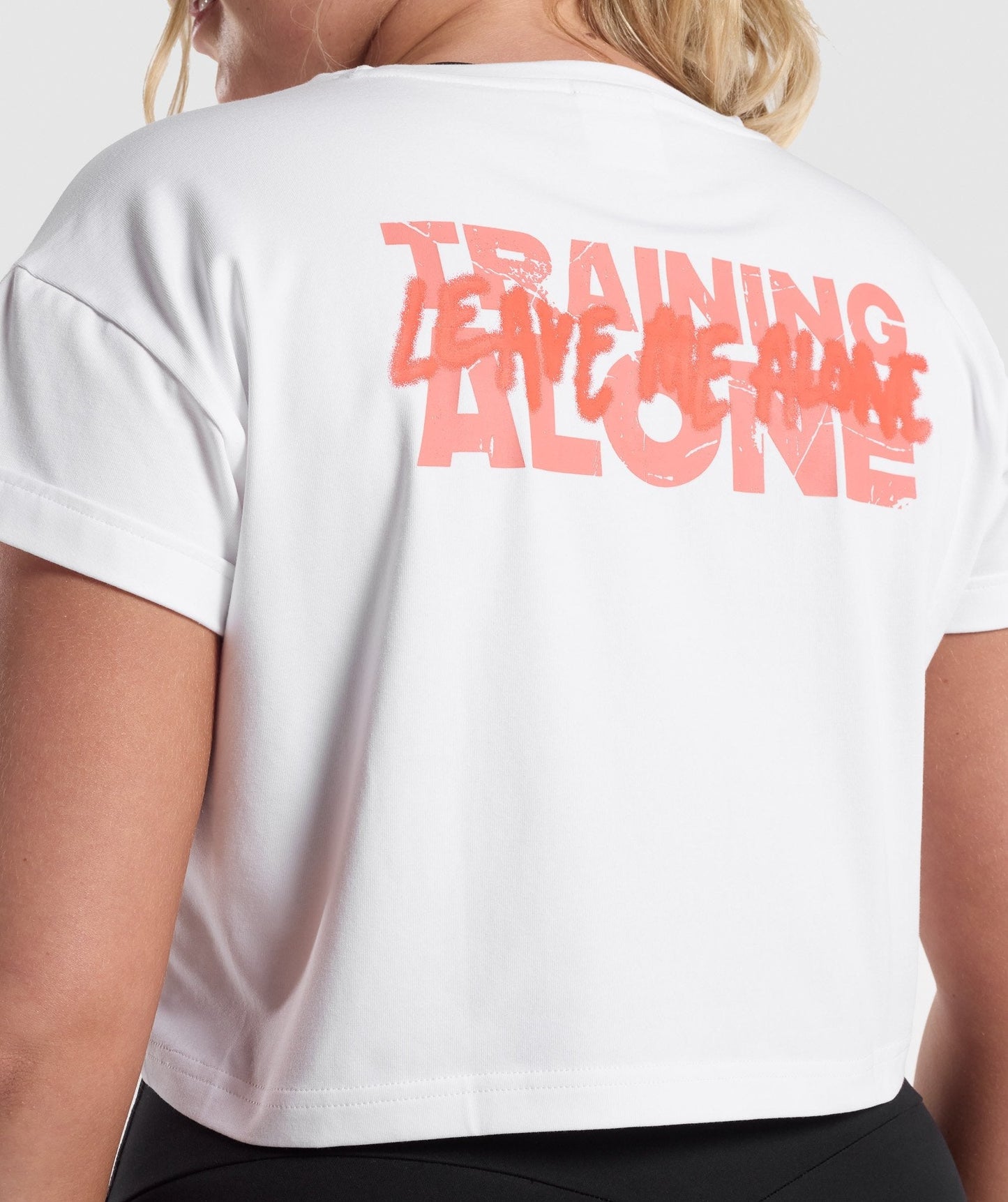Gymshark Training Alone Graphic Crop T-Shirt - White