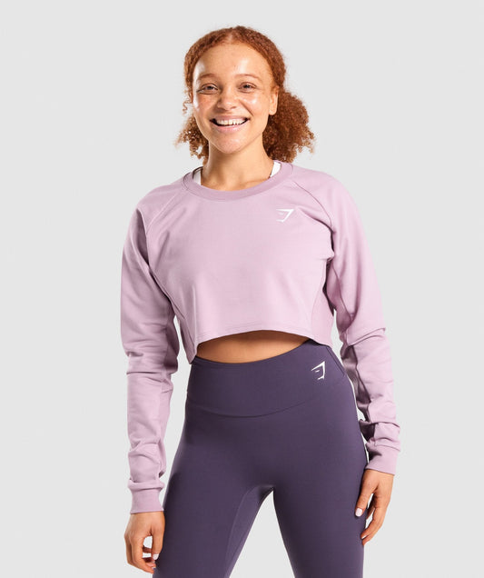 Gymshark Training Cropped Sweater - Light Purple