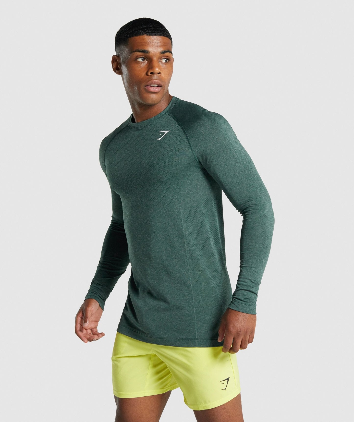 Gymshark Vital Light  Seamless Long Sleeve T-Shirt - Dark Green Marl
