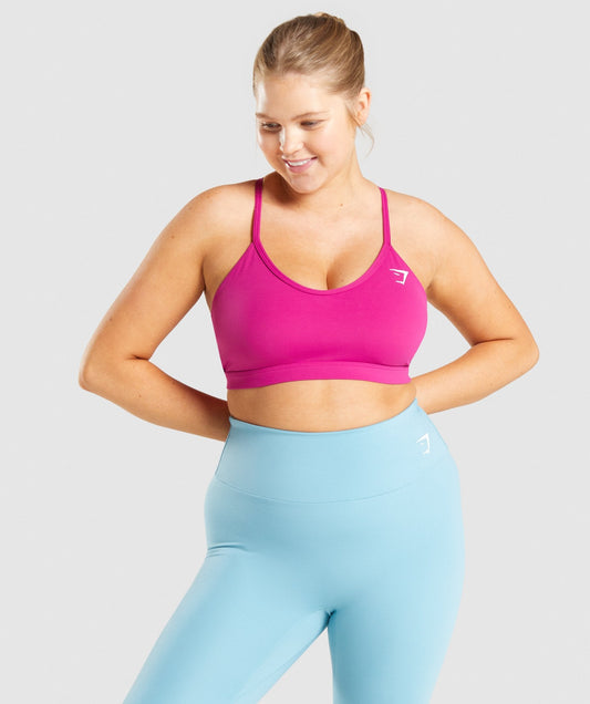Gymshark V Neck Sports Bra - Pink