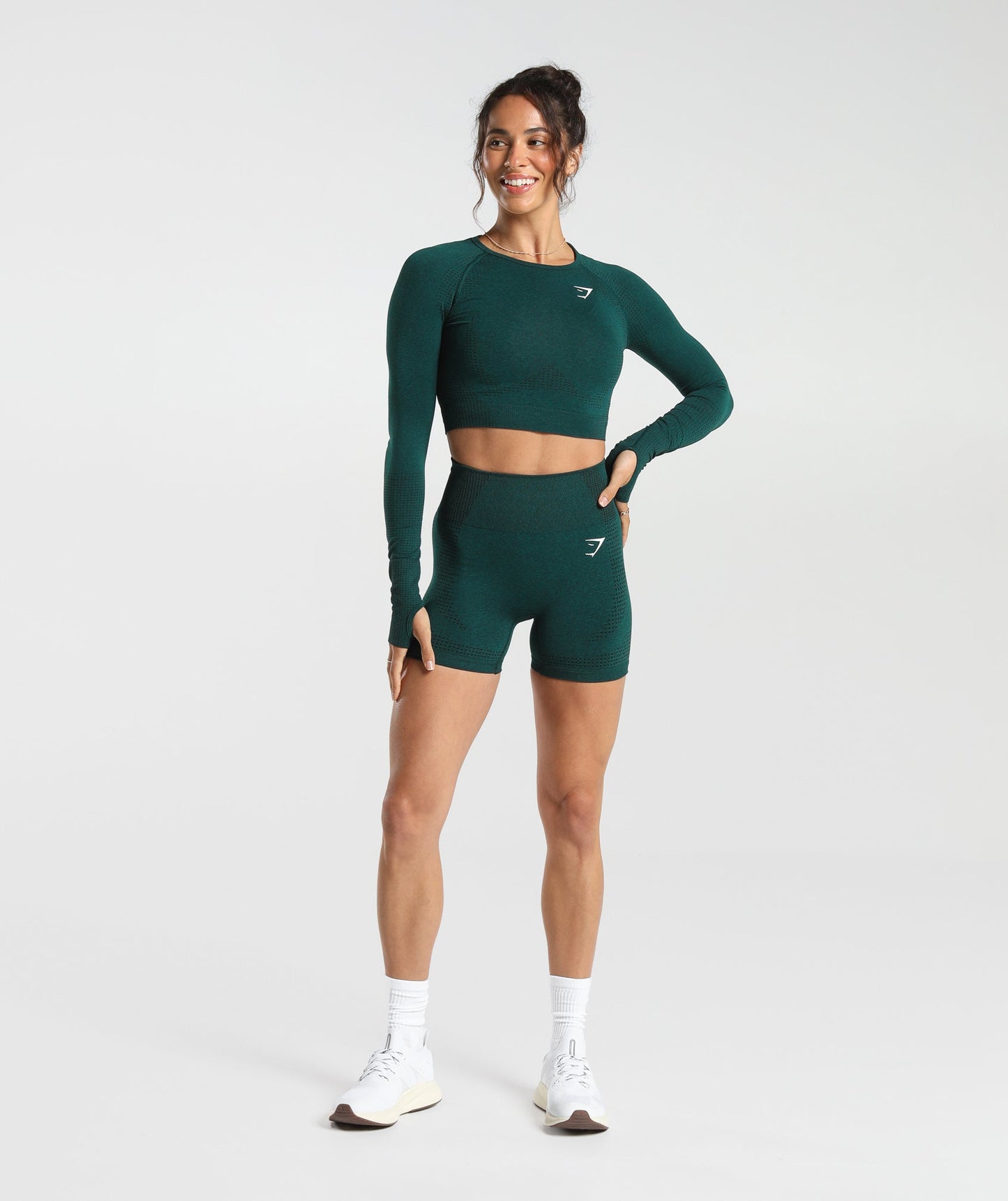 Gymshark Vital Seamless 2.0 Crop Top - Deep Teal Marl