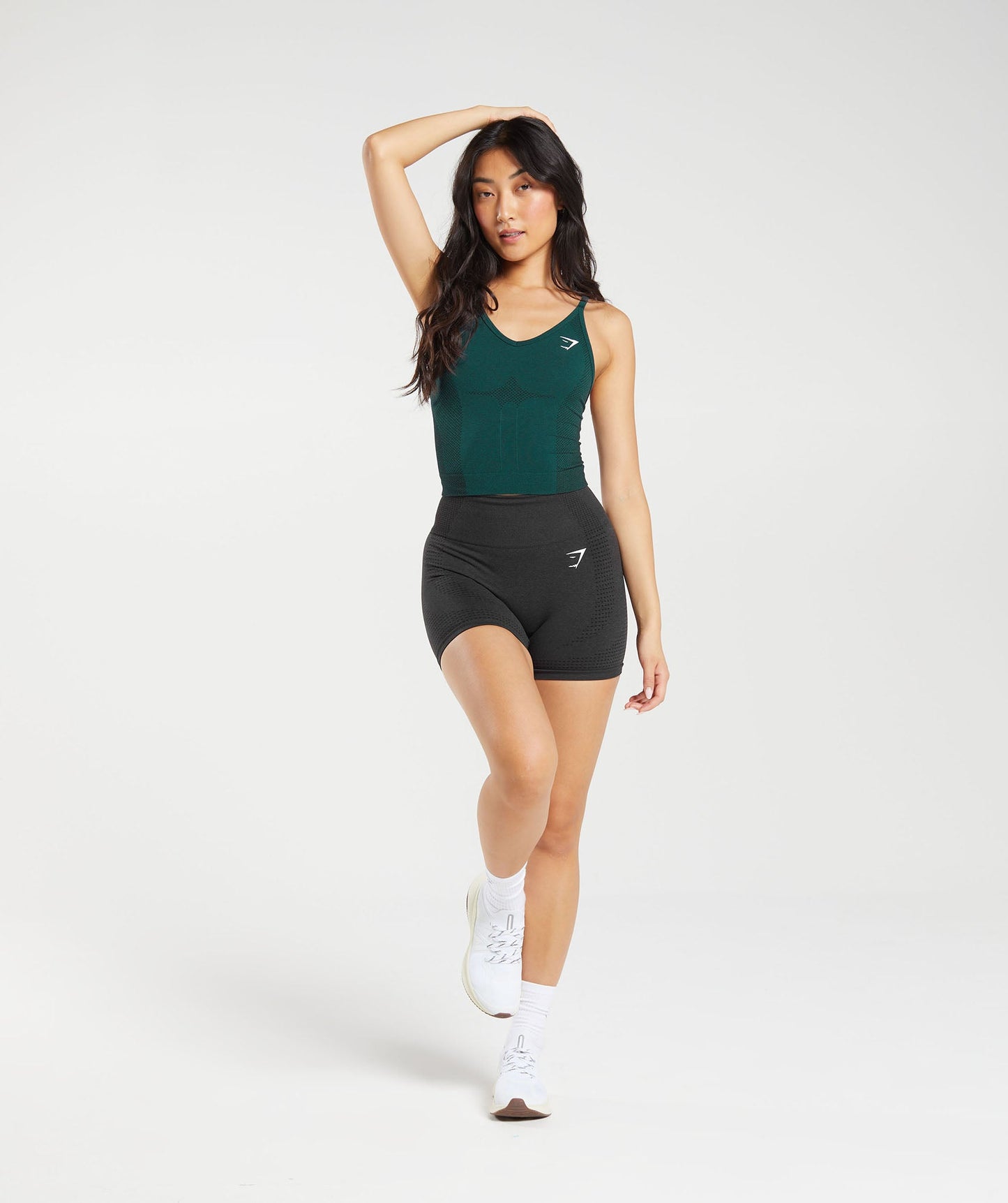 Gymshark Vital Seamless 2.0 Midi Tank - Deep Teal Marl