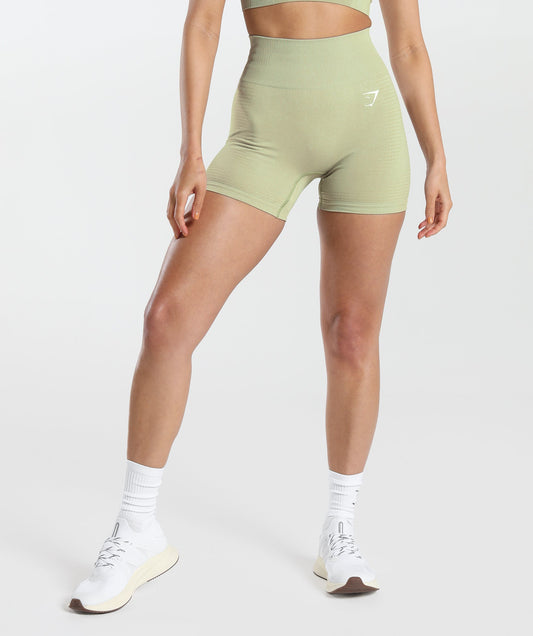 Gymshark Vital Seamless 2.0 Shorts - Light Sage Green Marl