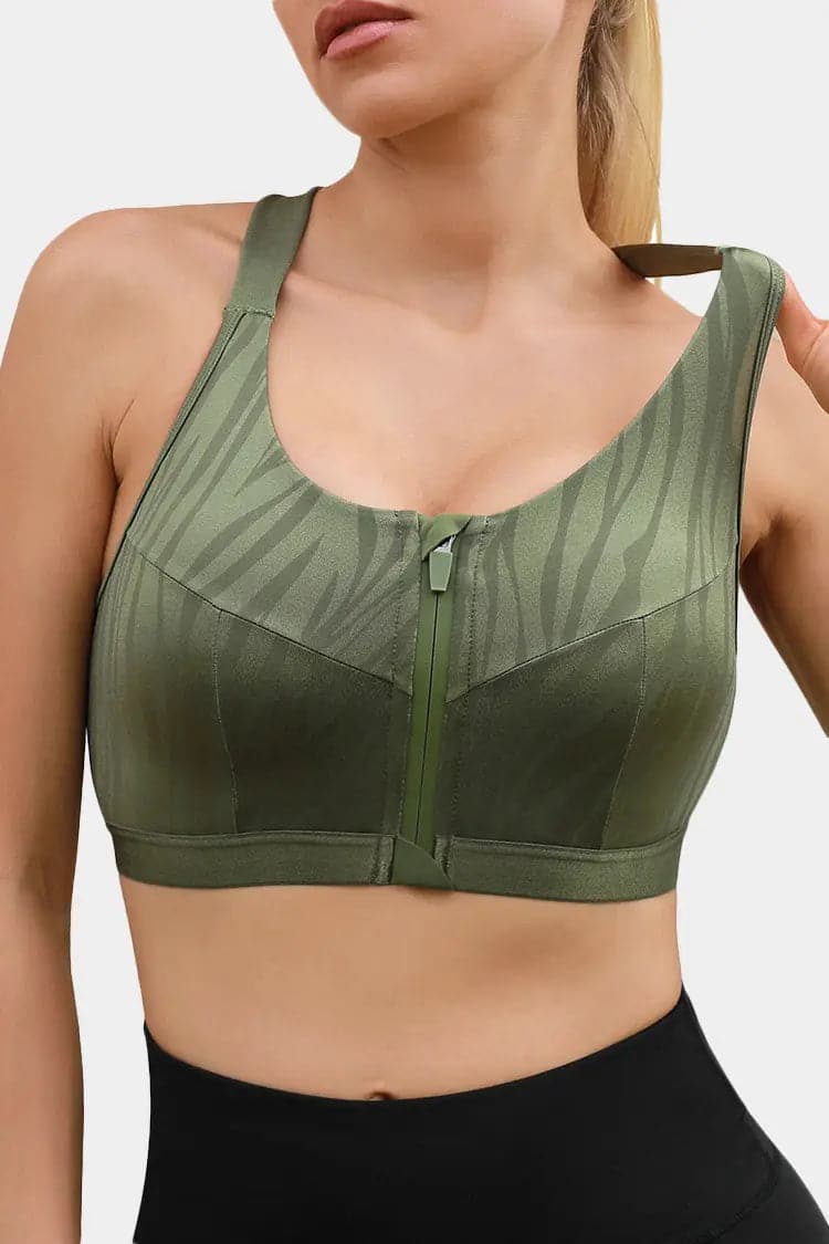 Vutru Zip Front High Impact Racerback Bra