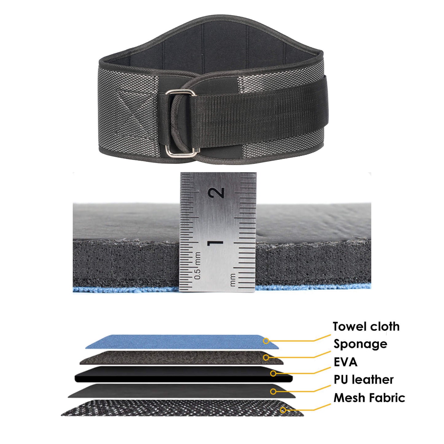 Weight Lifting Belt for Workout, Powerlifting, Squat