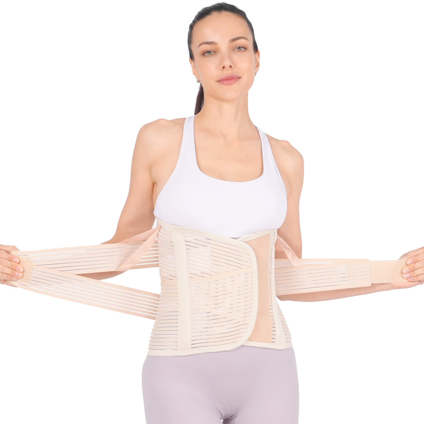 Wide Back Brace for Women with 4 Support Stays to Relieve Lower Back Pain