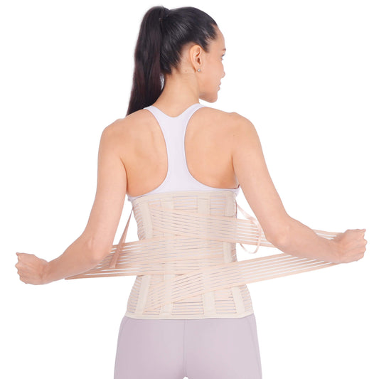 Wide Back Brace for Women with 4 Support Stays to Relieve Lower Back Pain