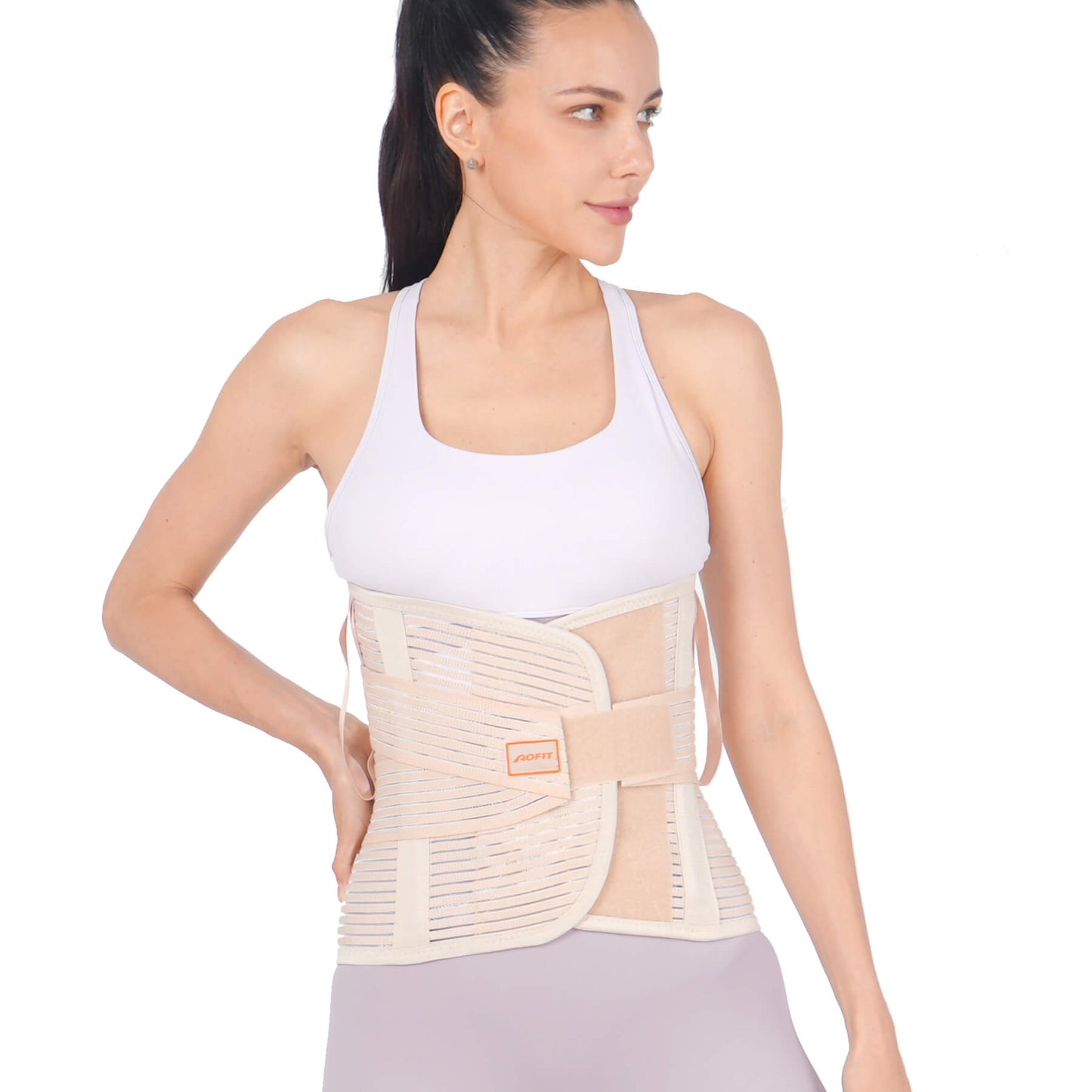 Wide Back Brace for Women with 4 Support Stays to Relieve Lower Back Pain