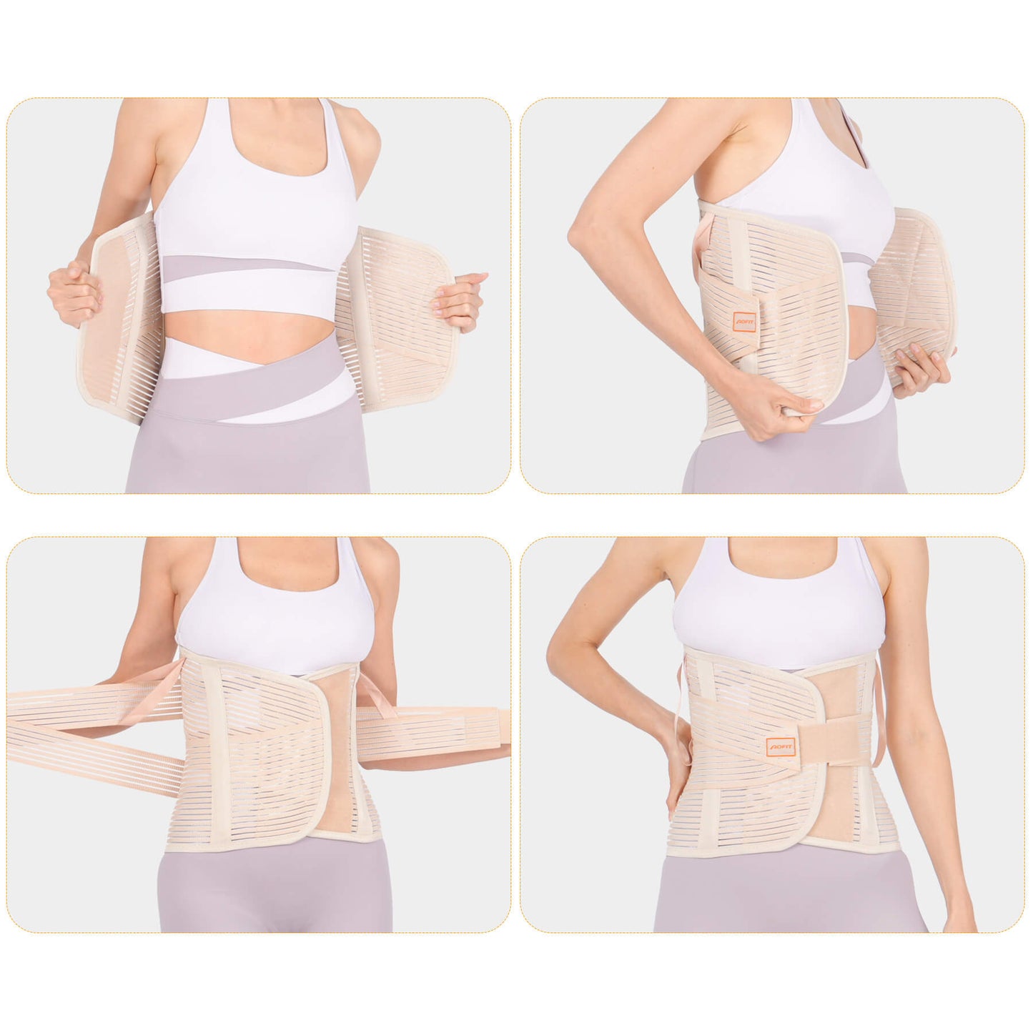Wide Back Brace for Women with 4 Support Stays to Relieve Lower Back Pain