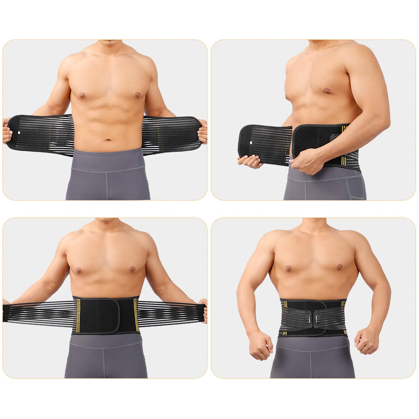 Aofit Back Brace with Breathable Mesh Fabric, Flexible Support