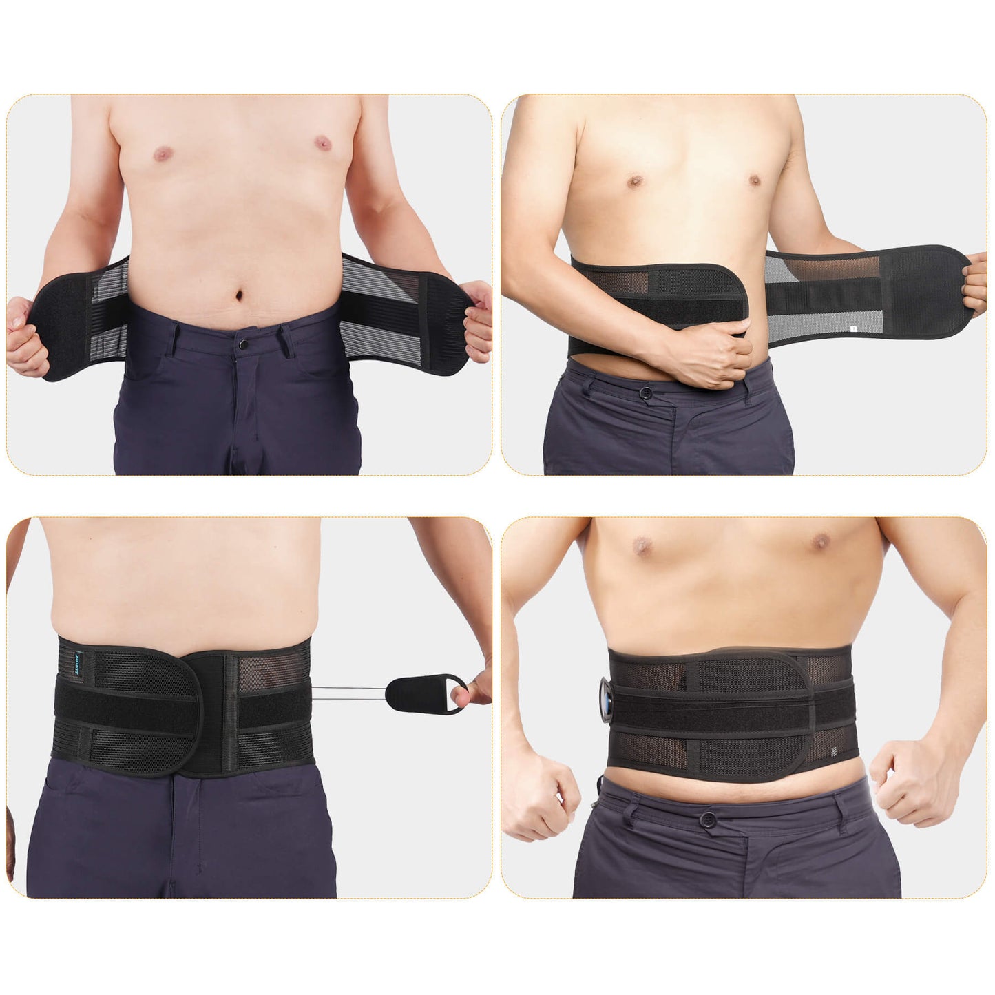 Aofit Back Brace with String Adjustable System, Back Support Pads