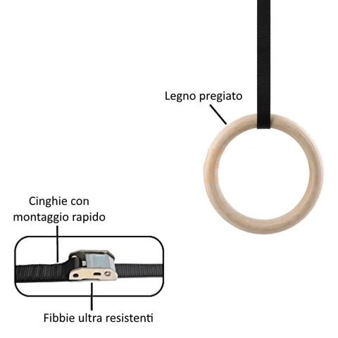 Anelli da Ginnastica in Legno - GYMMI