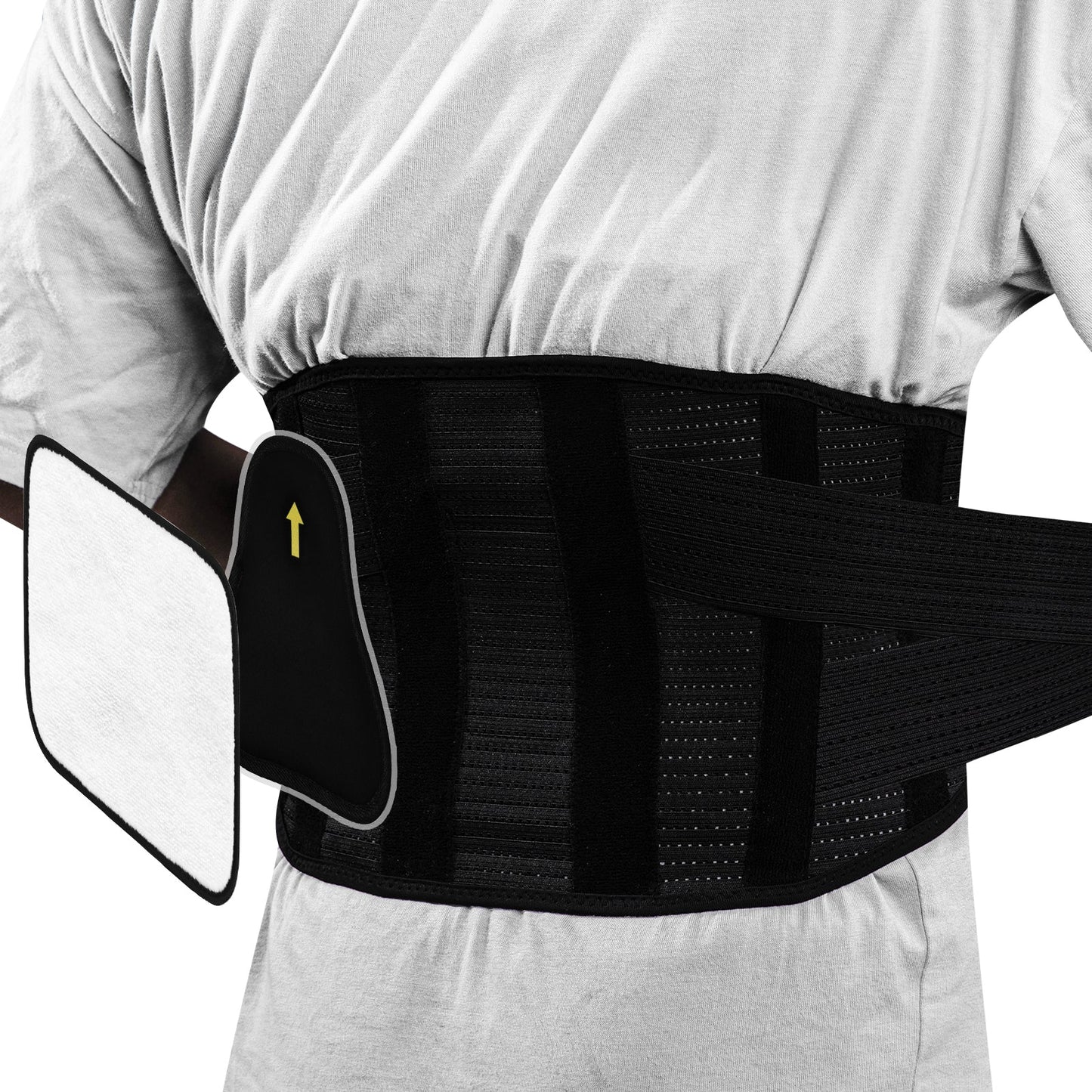 Aofit Back Brace with 6 Lumbar Support Stays, Removable Support Pad and Heating Pad