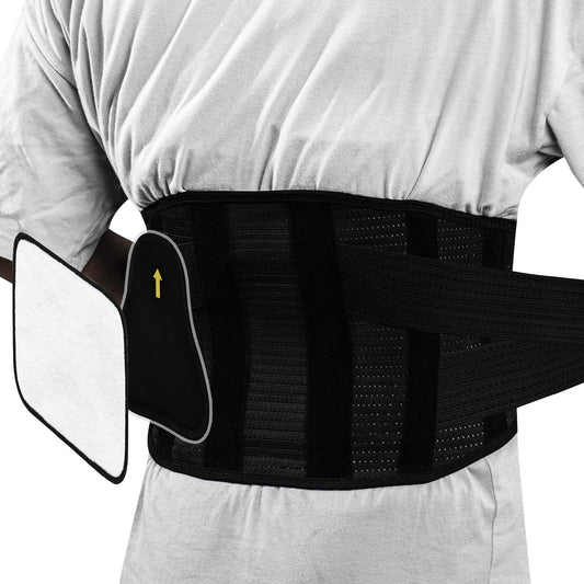Aofit Back Brace with 6 Lumbar Support Stays, Removable Support Pad and Heating Pad