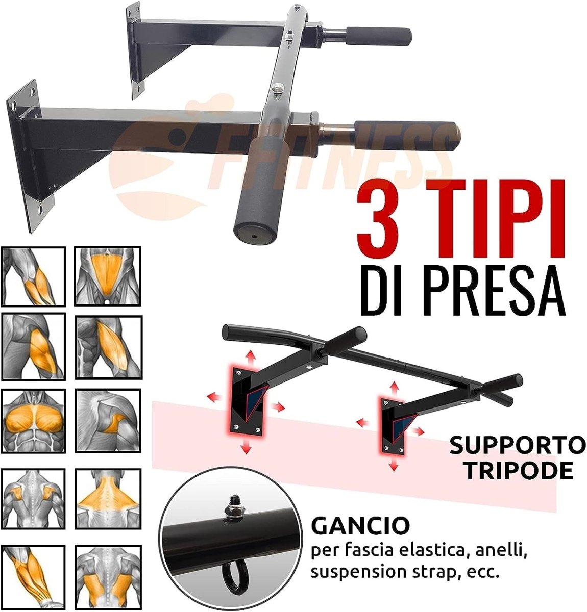 Barra per Trazioni a Parete - GYMMI