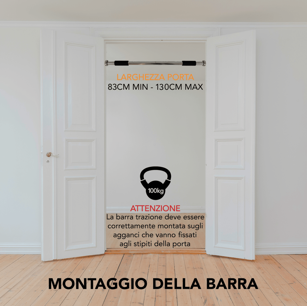 Barra per Trazioni Entroporta 83 - 130cm - GYMMI