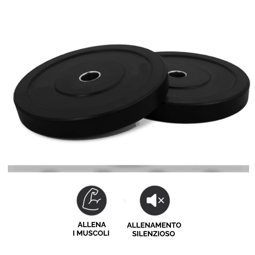Bumper Plate Dischi Gommati per Bilanciere Olimpionico Foro 51mm - GYMMI