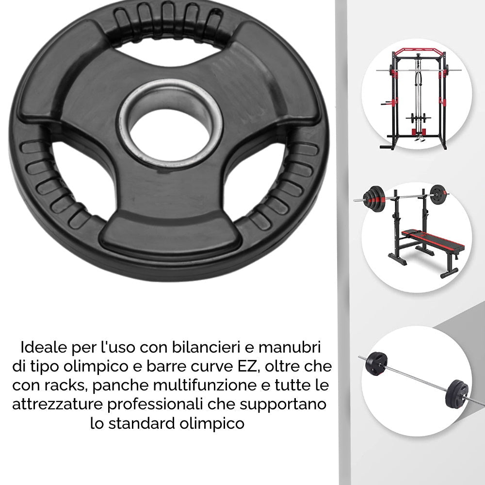 Disco Olimpionico Gommato - Vari Pesi Disponibili - GYMMI