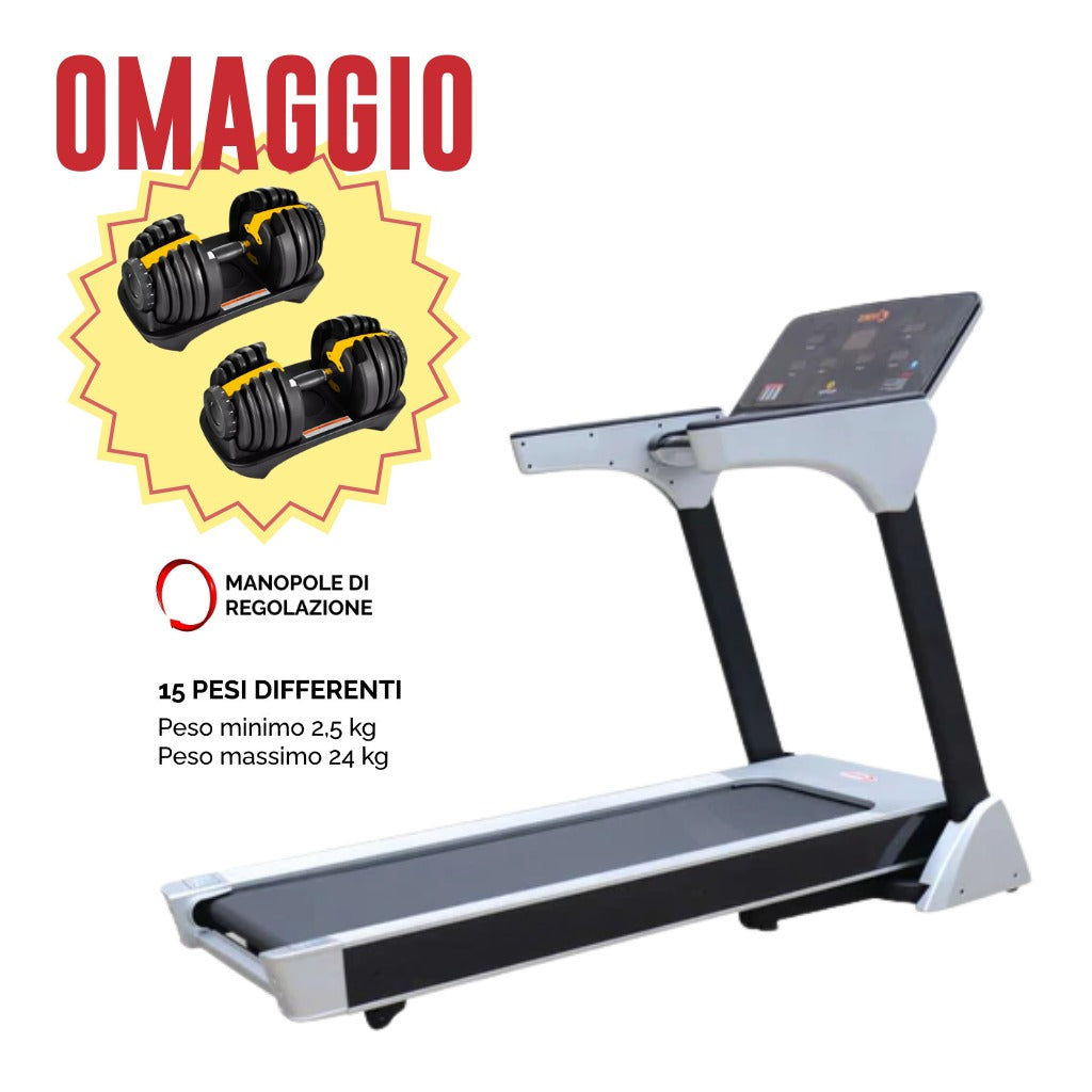 Electric Treadmill 20km/h + Adjustable Dumbbell Bundle