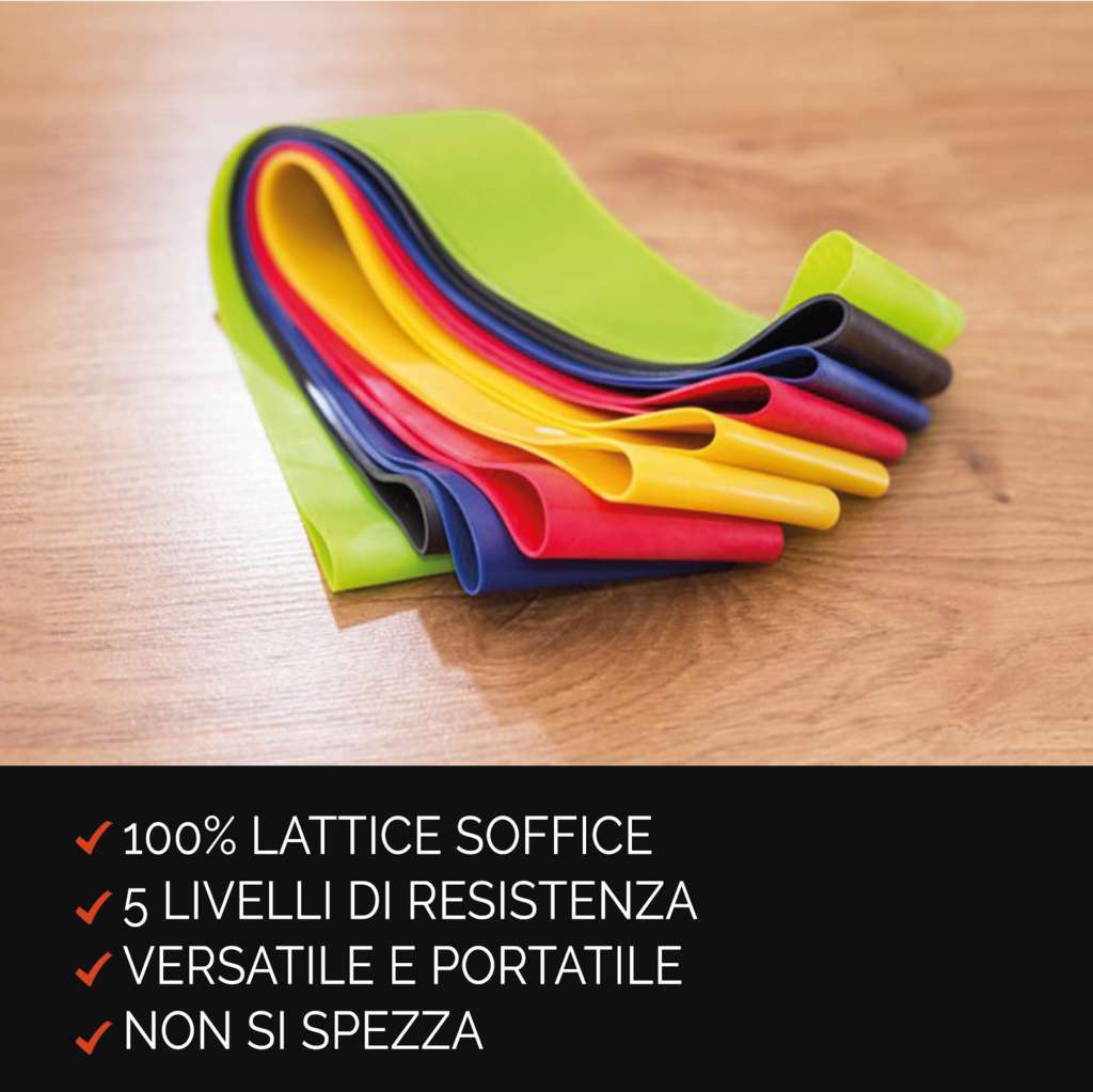Elastici Fitness - Set di 5 fasce elastiche - GYMMI