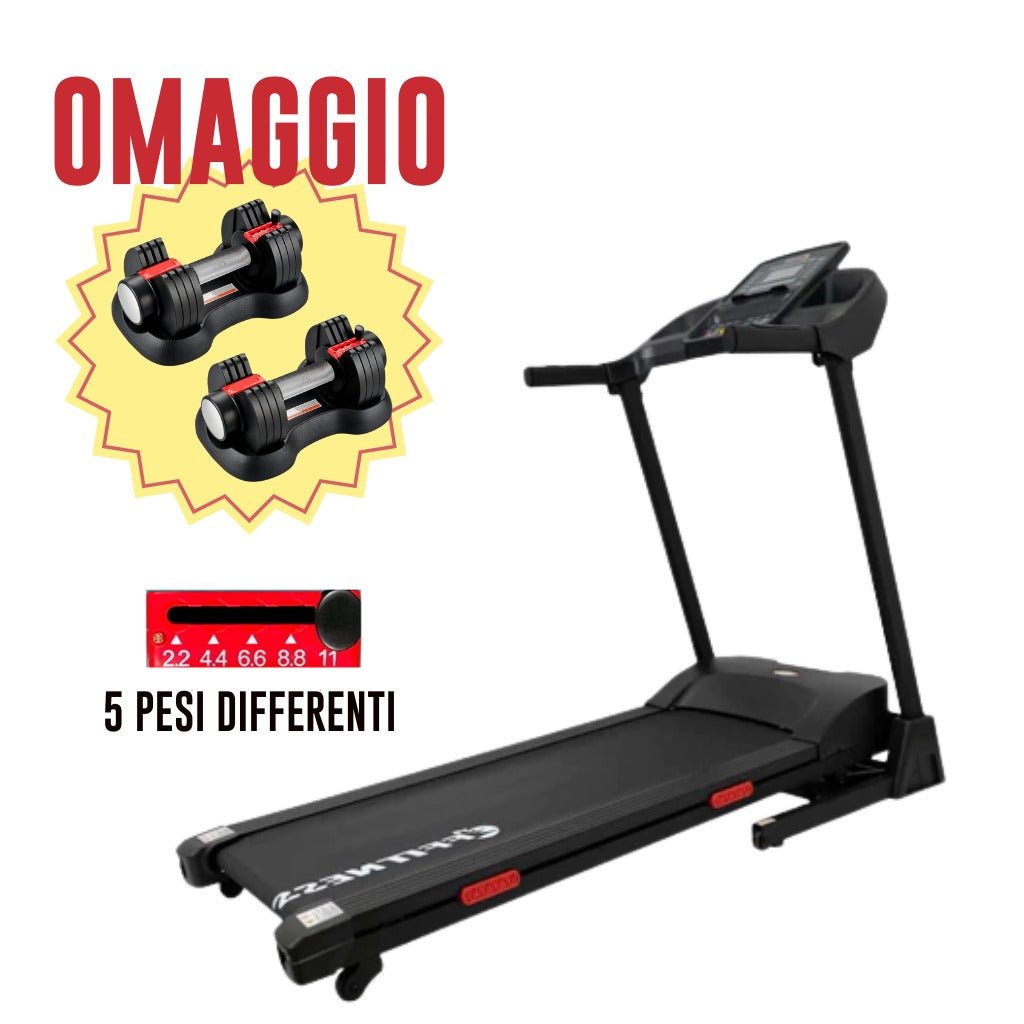 Electric Treadmill 16km/h + Adjustable Dumbbell Bundle - GYMMI