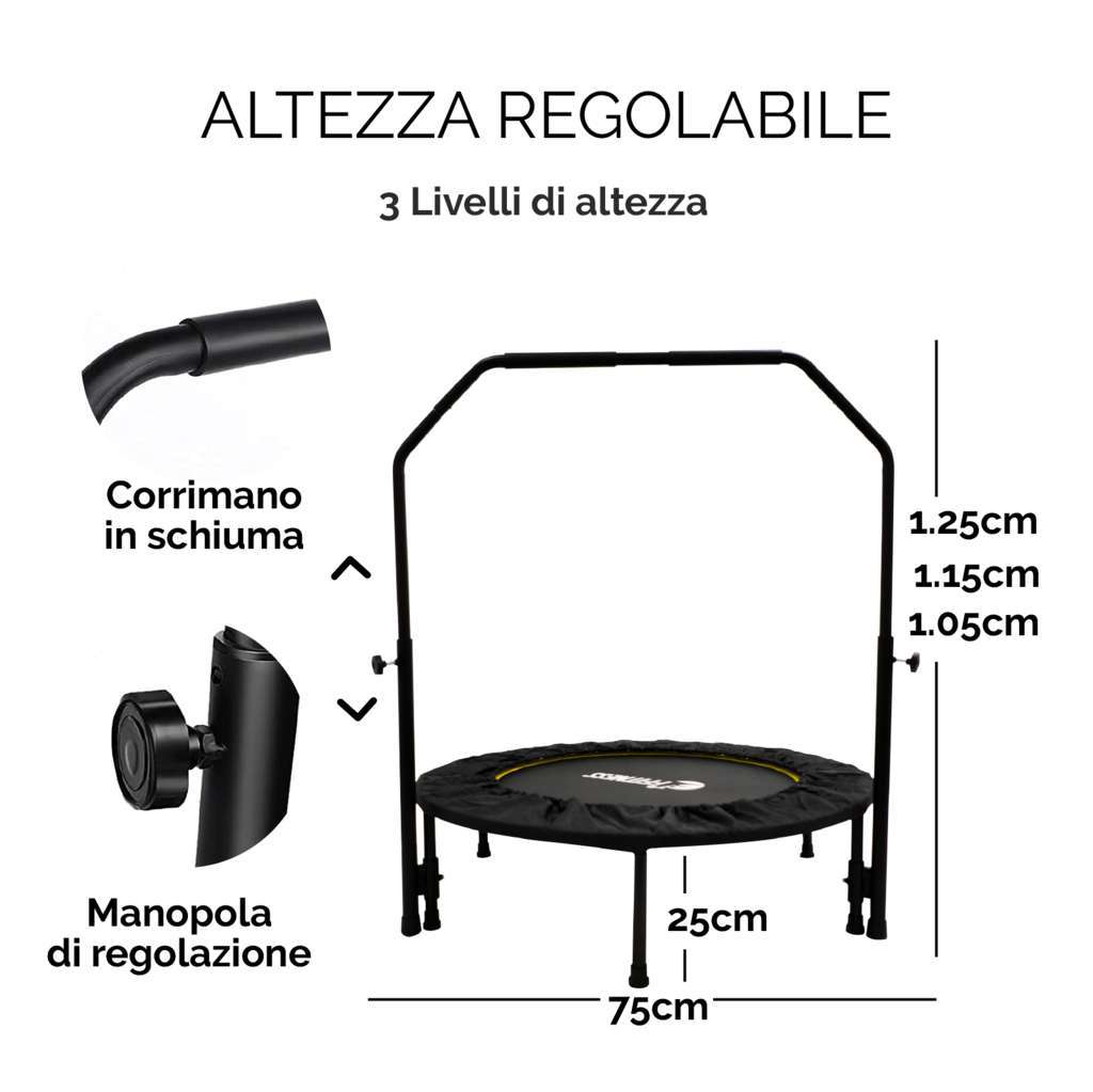 Folding Indoor Fitness Trampoline Rebounder - GYMMI