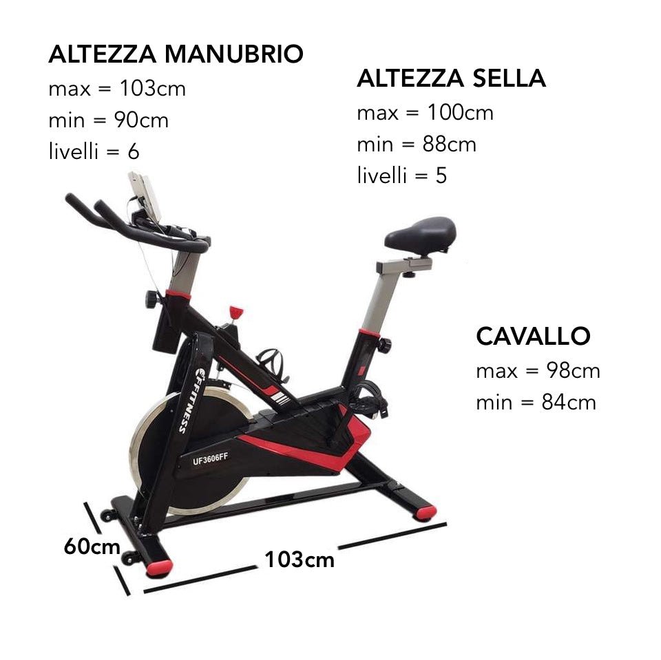 Indoor Cycling Fit Spin Bike - 15kg Flywheel - GYMMI
