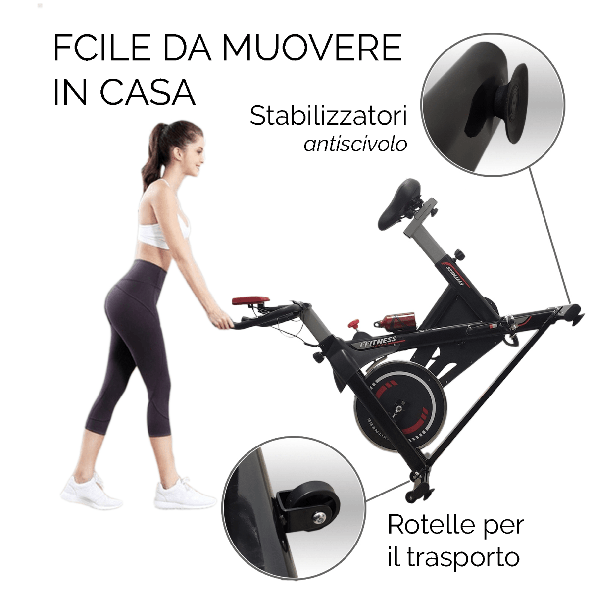Indoor Cycling Win Spin Bike - 6kg Flywheel - GYMMI