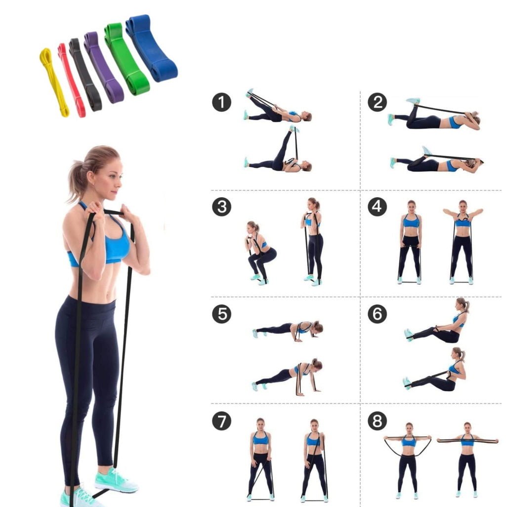 [KIT COMPLETO] Coppia manubri + Tappetino Fitness + Maniglie per piegamenti + Kit Fasce Elastiche - GYMMI