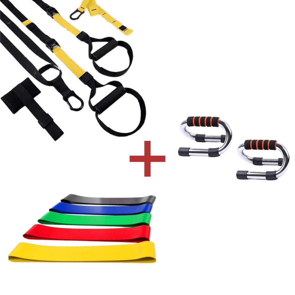 [KIT COMPLETO] Suspension Strap + Push Up + Fasce Elastiche - GYMMI